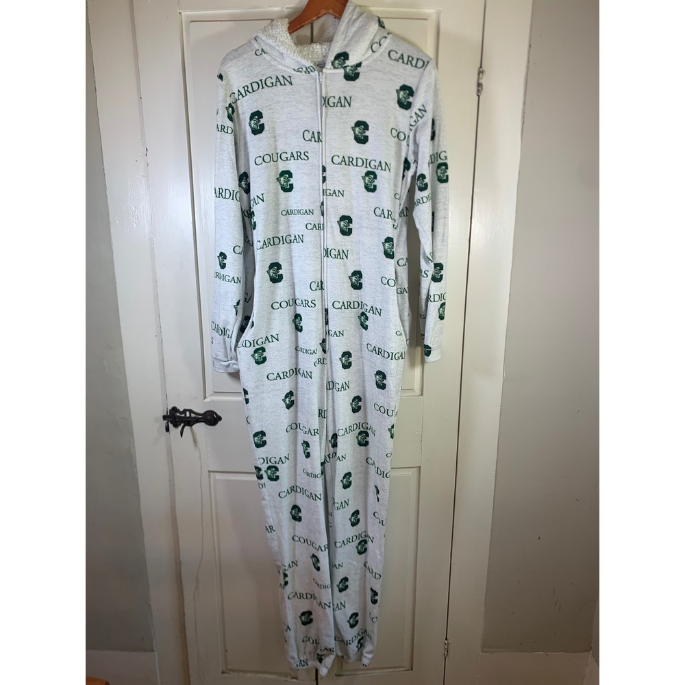 Cardigan Mountain School Cougars Union Suit Pajamas S Cozy Hooded Prep Boarding‎
